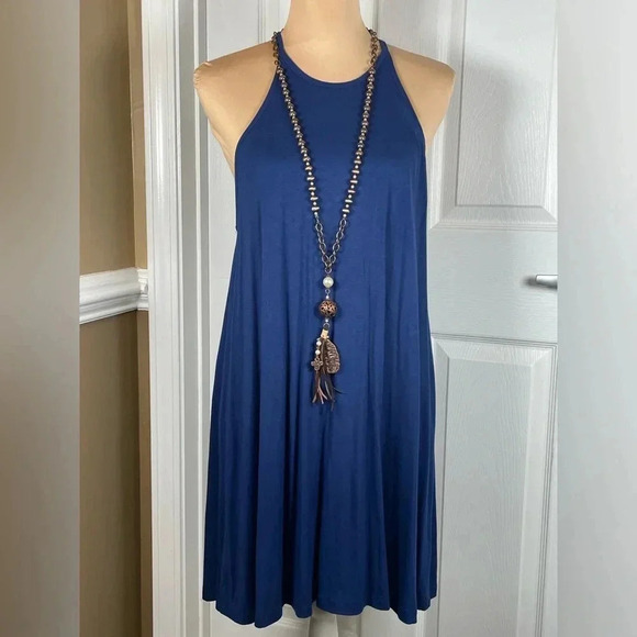 Fab’rik Blue Dress, Sleeveless With Racer‎ Back. Woman’s Size S - Picture 5 of 6